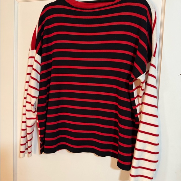 CAbi Red and White Striped Knit Top - Picture 3 of 3